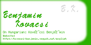 benjamin kovacsi business card